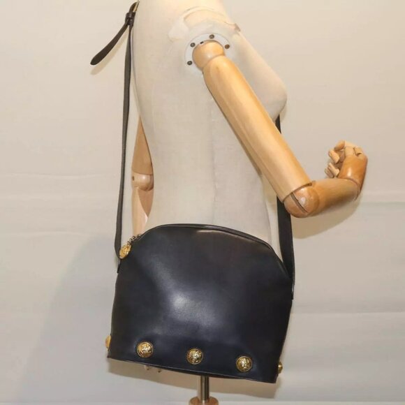 Salvatore Ferragamo Shoulder Bag Leather Navy Auth - Picture 4 of 16